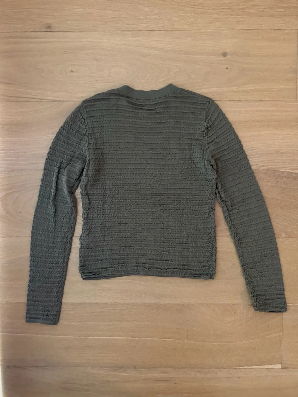 FRAME Olive Green Textured Ribbed Knit Top Small - Picture 6 of 6